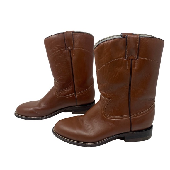 Pecos Bill brown leather Roper cowboy western boots - Picture 3 of 8